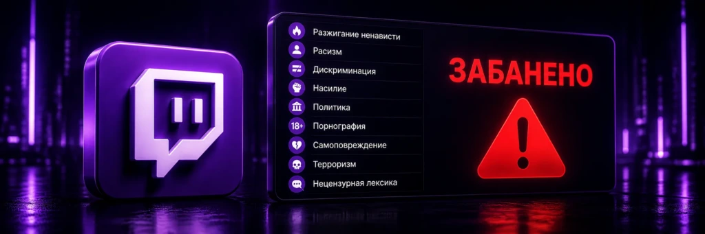 Список запрещённых слов на Твиче 2026, за которые банят, список: