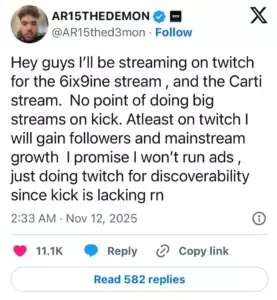 ✏️ Adin Ross возвращается на Twitch для крупных стримов — и критикует…