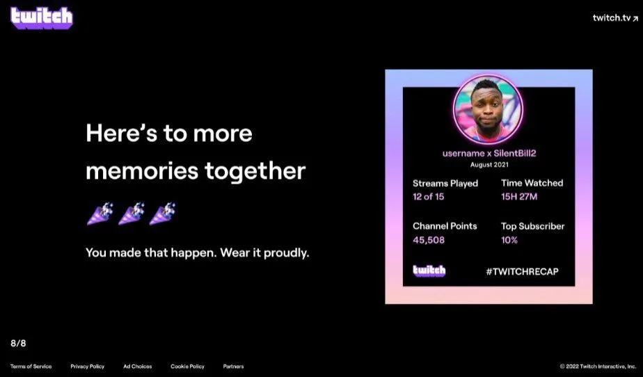 Твич тестирует ежемесячные отчеты для зрителей. В статистике можно будет увидеть количество…