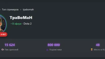 TpaBoMaH преодолел количество подписчиков на канале в 800 000 человек