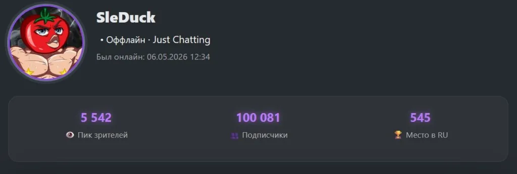 SleDuck набрал 100 000 подписчиков на своём канале. Поздравляем! 💪