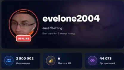 evelone2004 преодолел отметку в 2 500 000 подписчиков на…
