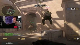 -3 100% hs На пистолетном раунде faceit
